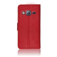 Étui portefeuille rouge pour Samsung Galaxy J3 (2016)