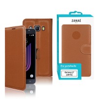 Étui portefeuille marron pour Samsung Galaxy J7 (2016)