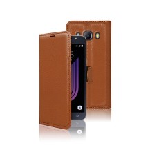 Étui portefeuille marron pour Samsung Galaxy J7 (2016)