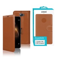 Étui portefeuille marron pour Huawei Y5 II et Y6 II Compact
