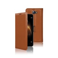 Étui portefeuille marron pour Huawei Y5 II et Y6 II Compact