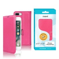 Etui portefeuille Zanae fushia pour iPhone 7 Plus et 8 Plus