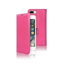 Etui portefeuille Zanae fushia pour iPhone 7 Plus et 8 Plus