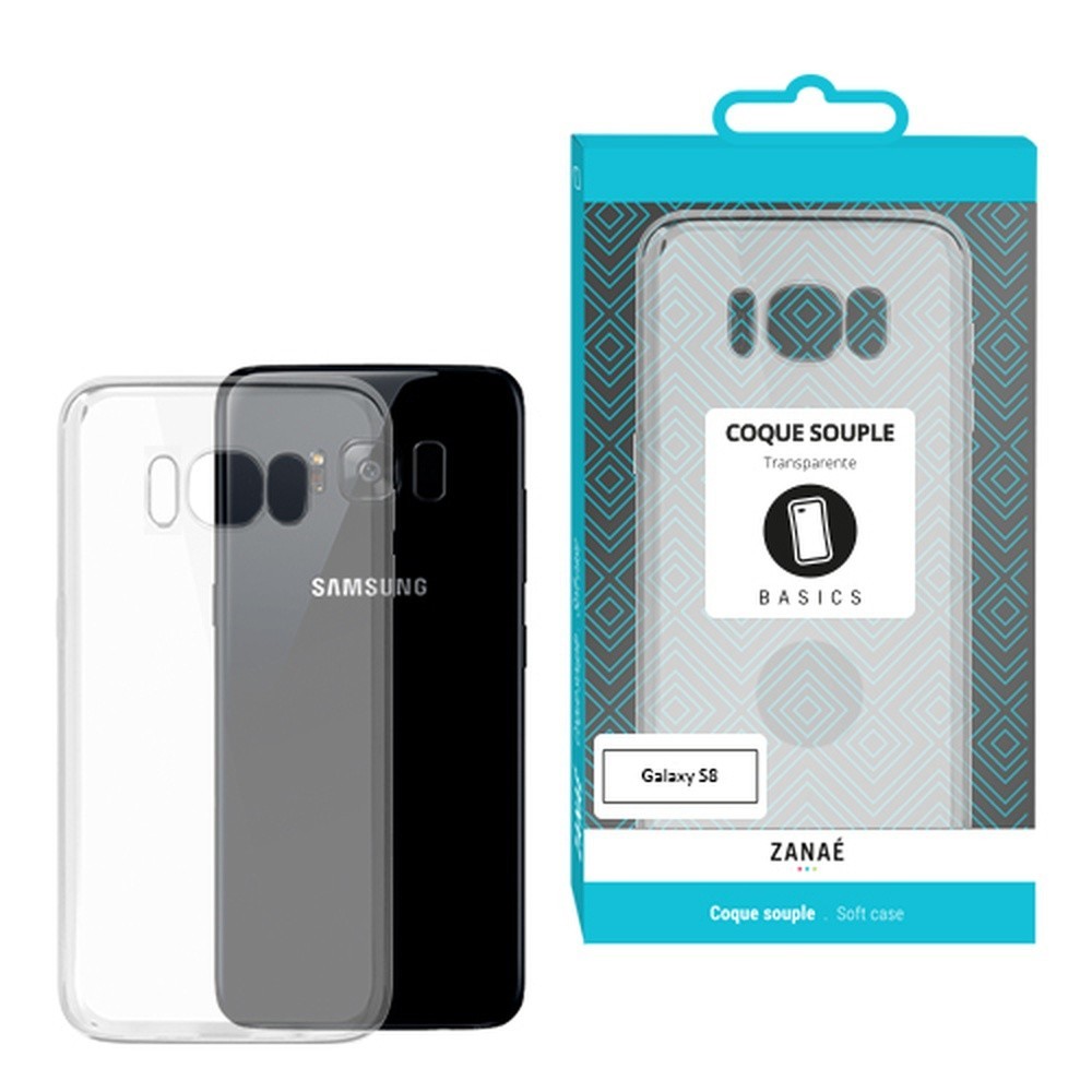 Vue avant de la coque Softgel transparente pour Samsung Galaxy S8