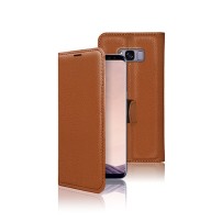 Etui portefeuille marron pour Samsung Galaxy S8 Plus