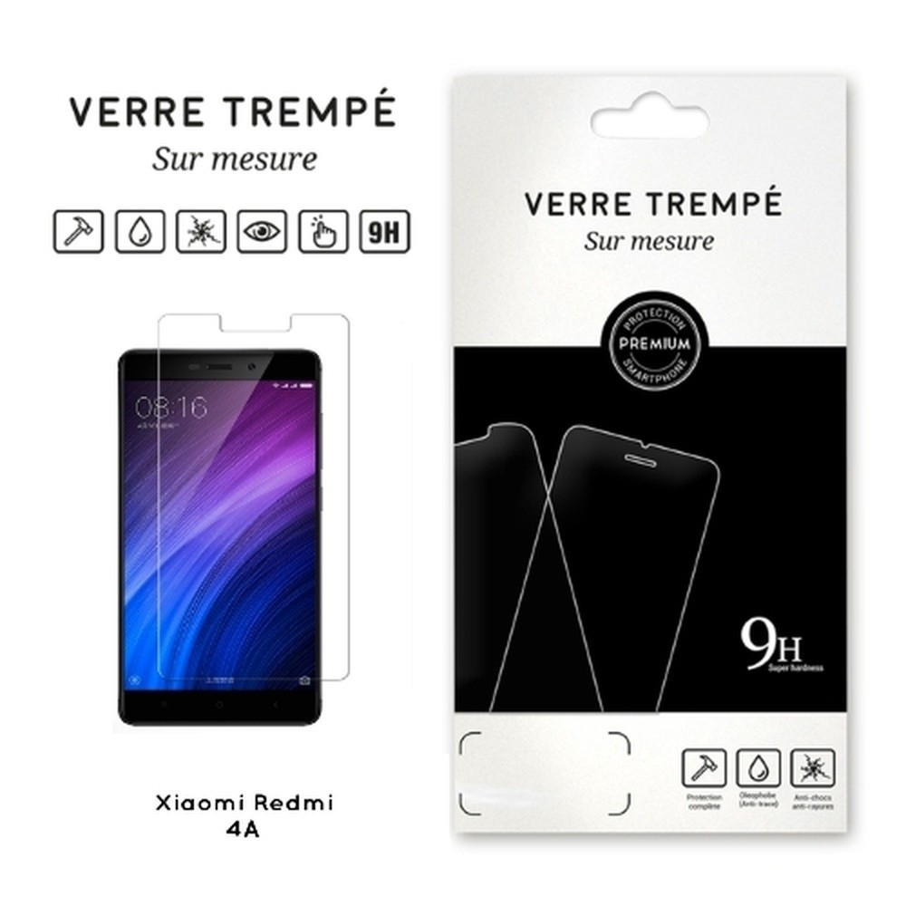 Verre trempé transparent pour Xiaomi Redmi 4A