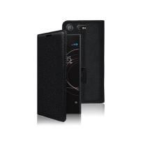 Etui portefeuille noir pour Sony Xperia XZ1 Compact