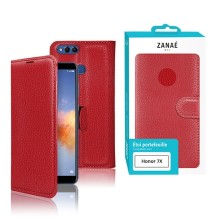 Étui portefeuille rouge pour Honor 7X