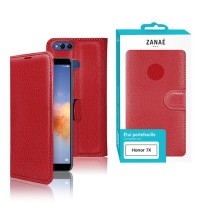 Étui portefeuille rouge pour Honor 7X