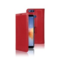 Étui portefeuille rouge pour Honor 7X