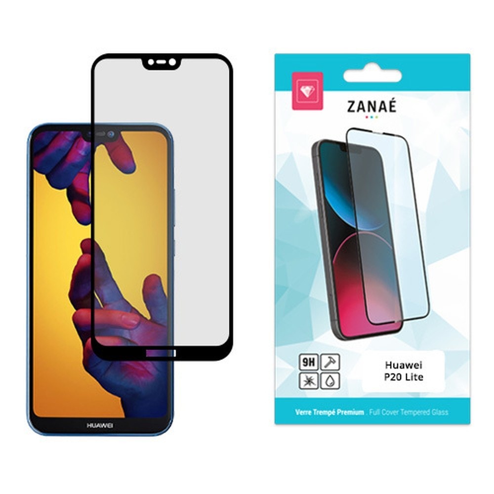 Verre trempé Full Cover Huawei P20 Lite Noir sur smartphone