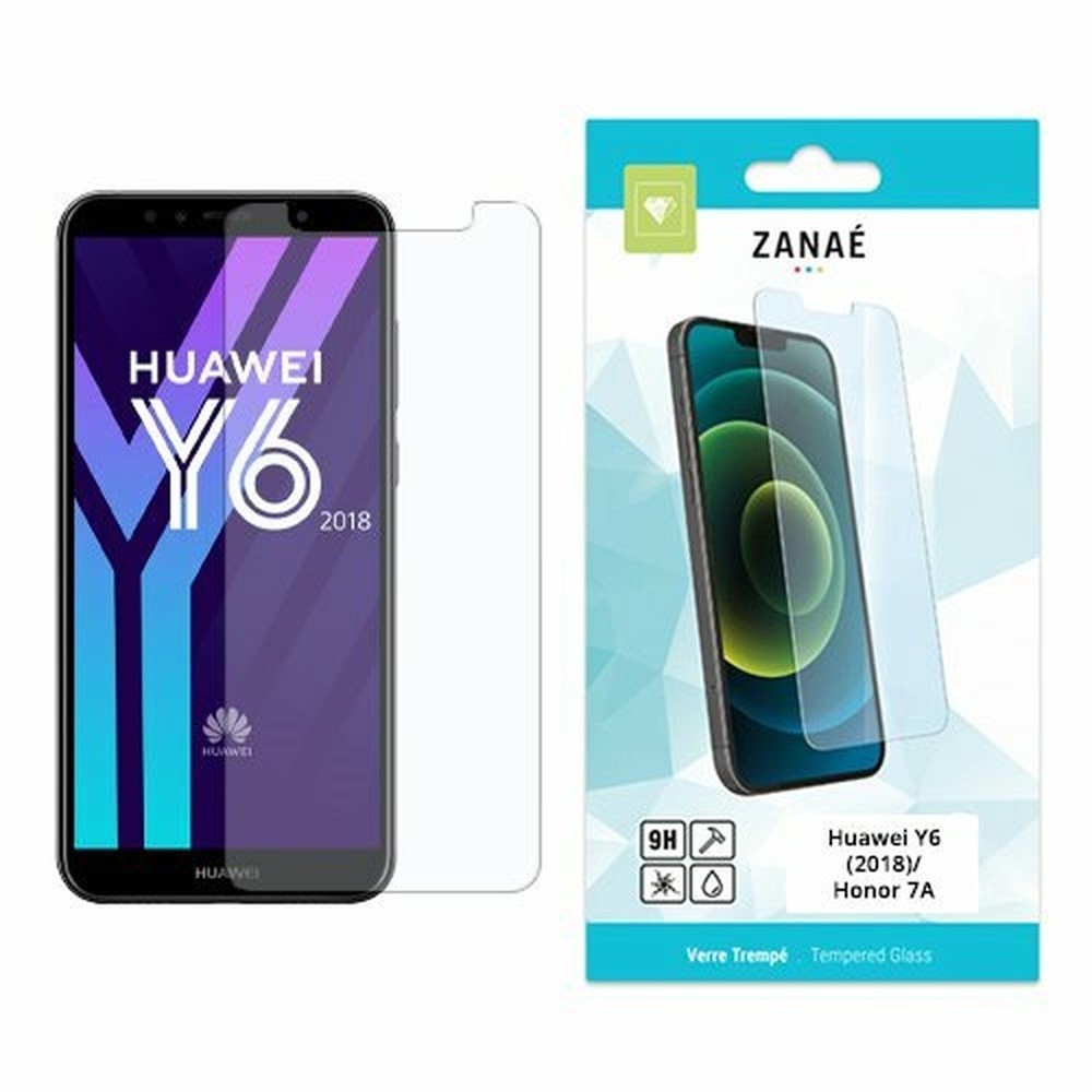Verre trempé transparent compatible Huawei Y6 (2018) et Honor 7A