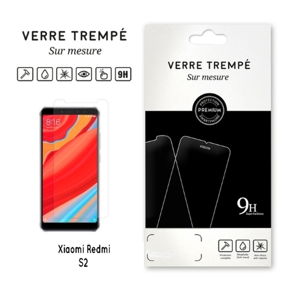 Verre trempé transparent pour Xiaomi Redmi S2