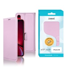 Etui portefeuille rose pour iPhone XR avec rangement cartes