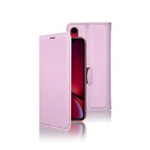 Etui portefeuille rose pour iPhone XR avec rangement cartes