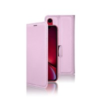 Etui portefeuille rose pour iPhone XR avec rangement cartes