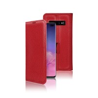 Étui Portefeuille Zanae pour Samsung Galaxy S10 Plus Rouge