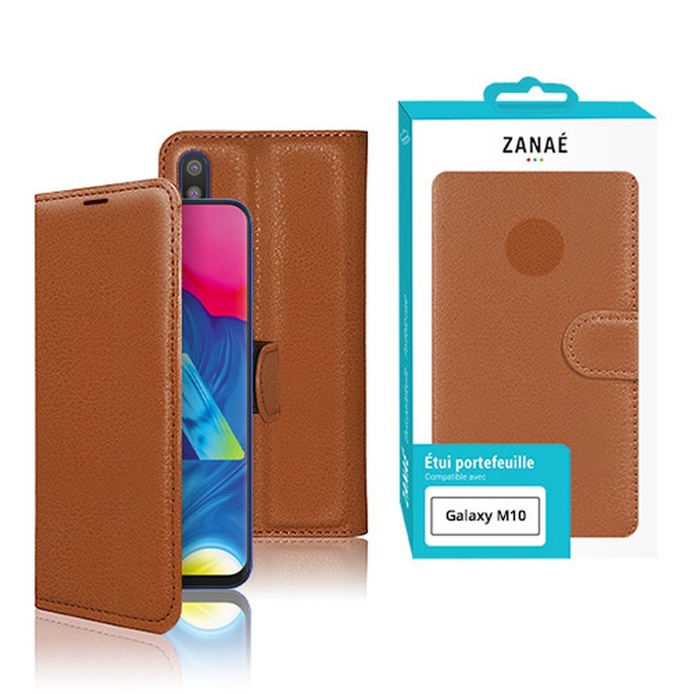 Etui Portefeuille Zanae pour Samsung Galaxy M10 en couleur marron