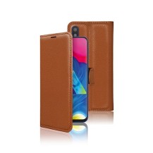 Etui Portefeuille Zanae pour Samsung Galaxy M10 en couleur marron