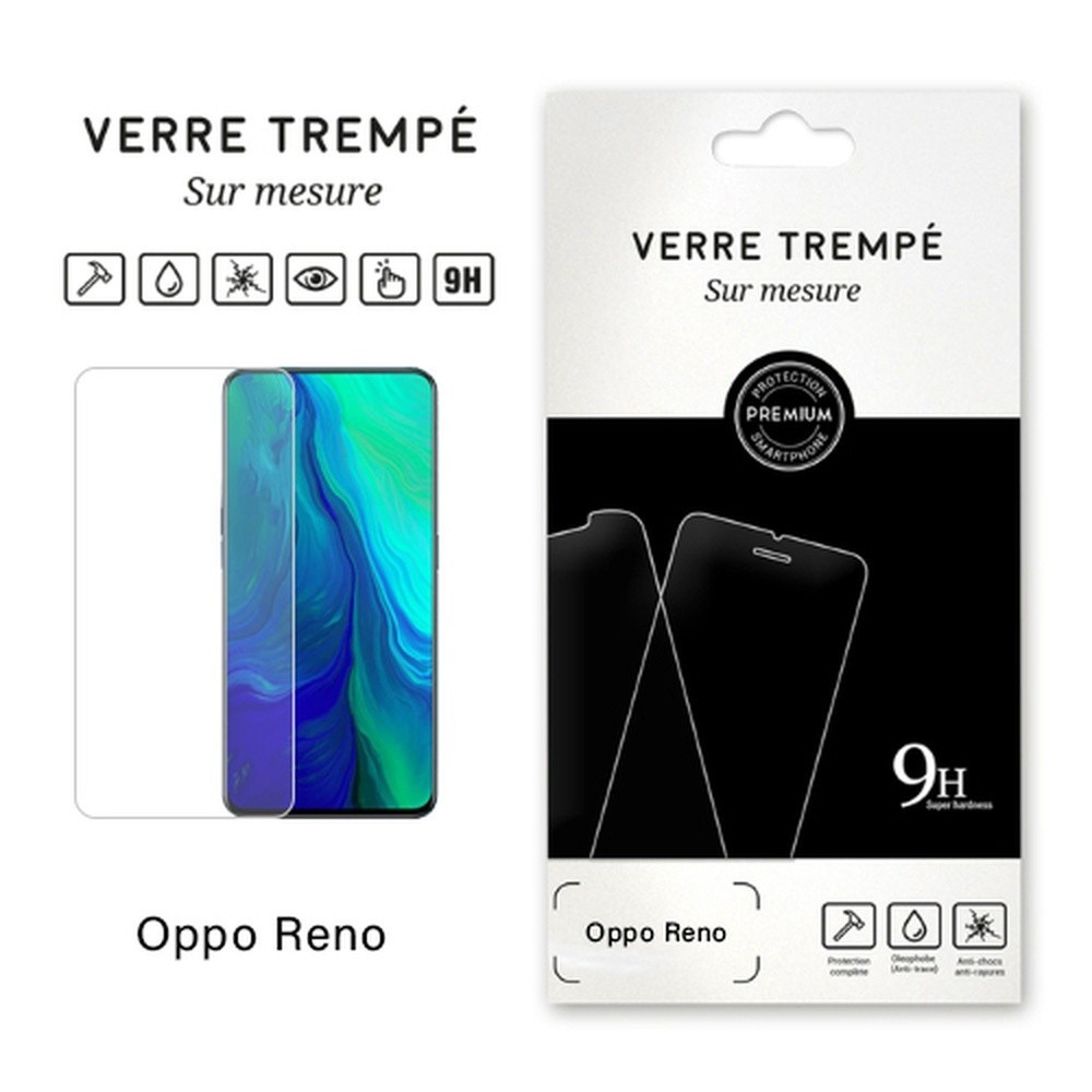 Verre trempé transparent pour Oppo Reno
