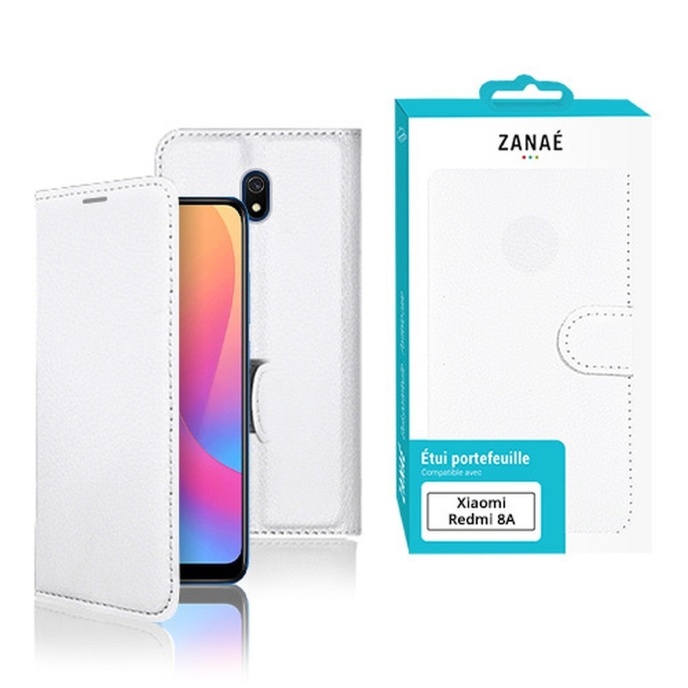 Étui portefeuille Zanae blanc pour Xiaomi Redmi 8A