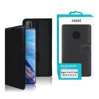 Etui portefeuille Zanae noir pour Oppo Reno3 Pro 5G et Find X2 Neo