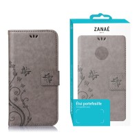 Étui Portefeuille Flower pour Huawei P40 Lite Gris