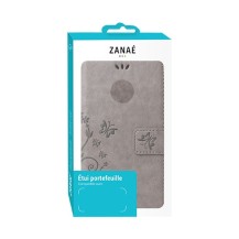 Étui Portefeuille Flower pour Huawei P40 Lite Gris