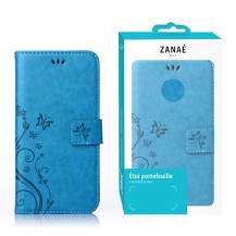Etui Portefeuille Flower bleu clair pour Huawei P40 Lite