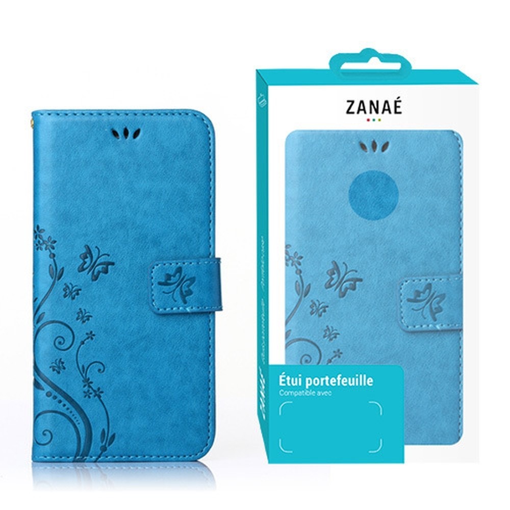 Etui Portefeuille Flower bleu clair pour Huawei P40 Lite