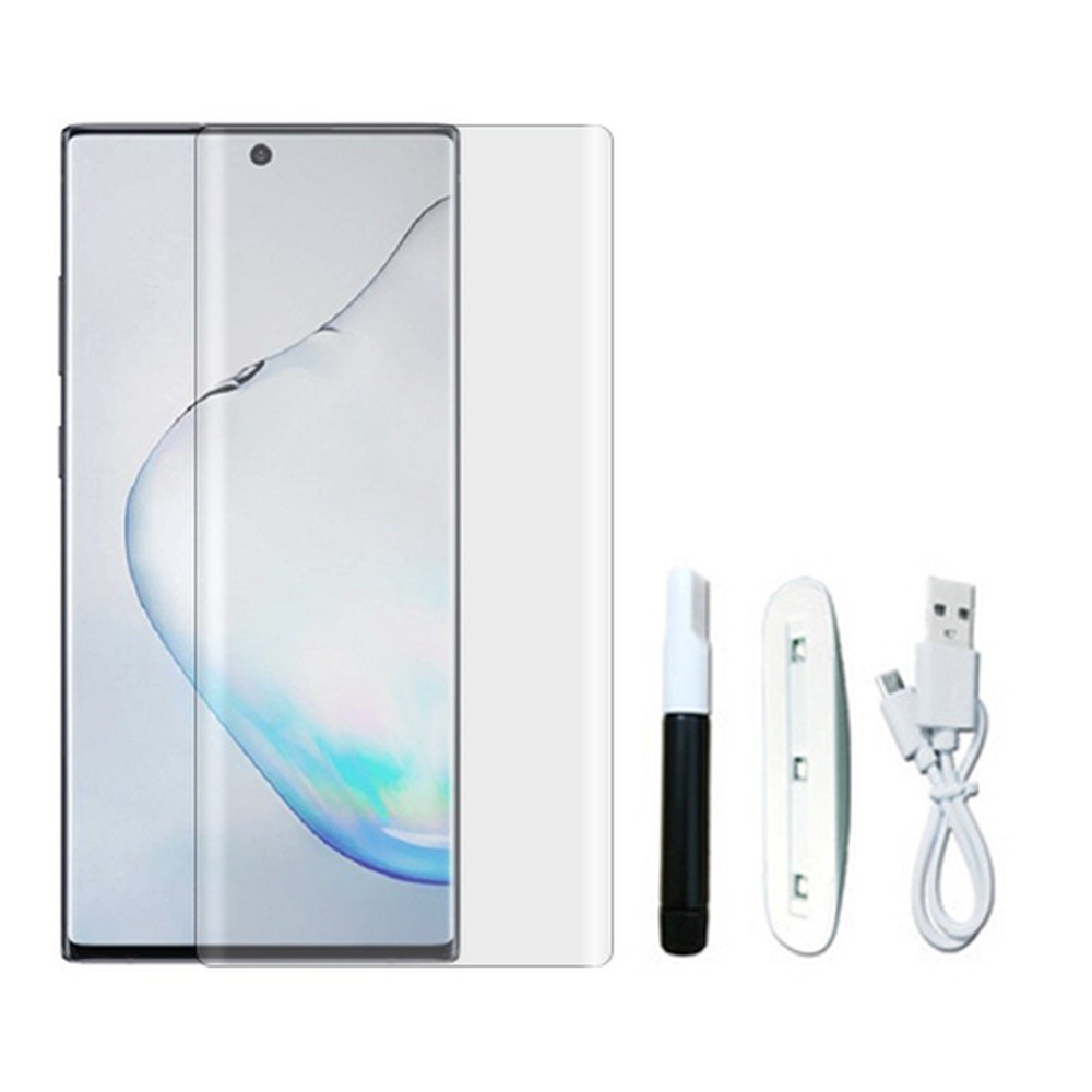 Verre trempé recourbé avec colle UV pour Samsung Galaxy Note 10 transparent