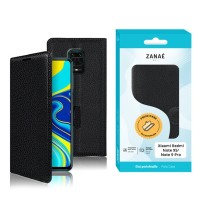 Etui Portefeuille Zanae pour Xiaomi Redmi Note 9S et Note 9 Pro Noir