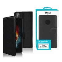 Étui Portefeuille Zanae noir pour Sony Xperia 10 II