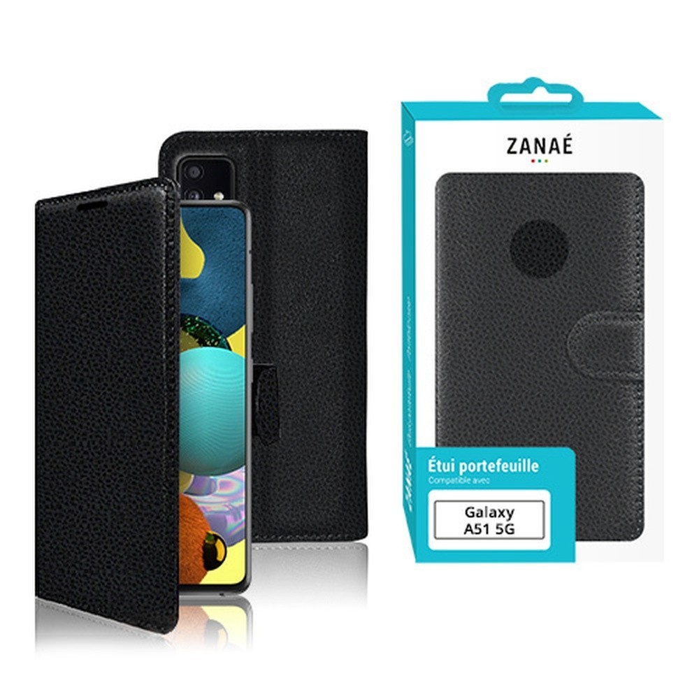 Étui Portefeuille Zanae Noir pour Samsung Galaxy A51 5G