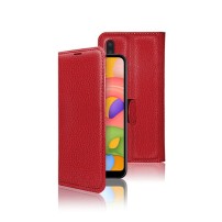 Etui Portefeuille Rouge pour Samsung Galaxy A01