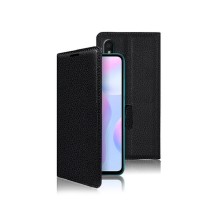 Étui Portefeuille Zanae en cuir noir pour Xiaomi Redmi 9A et 9AT