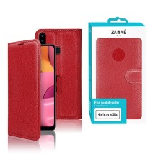 Etui Portefeuille Zanae rouge pour Samsung Galaxy A20s