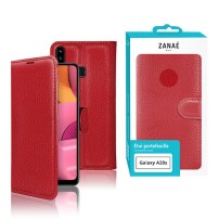 Etui Portefeuille Zanae rouge pour Samsung Galaxy A20s