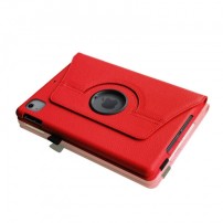 Étui rotatif rouge pour iPad Air montrant sa rotation à 360° et sa protection.