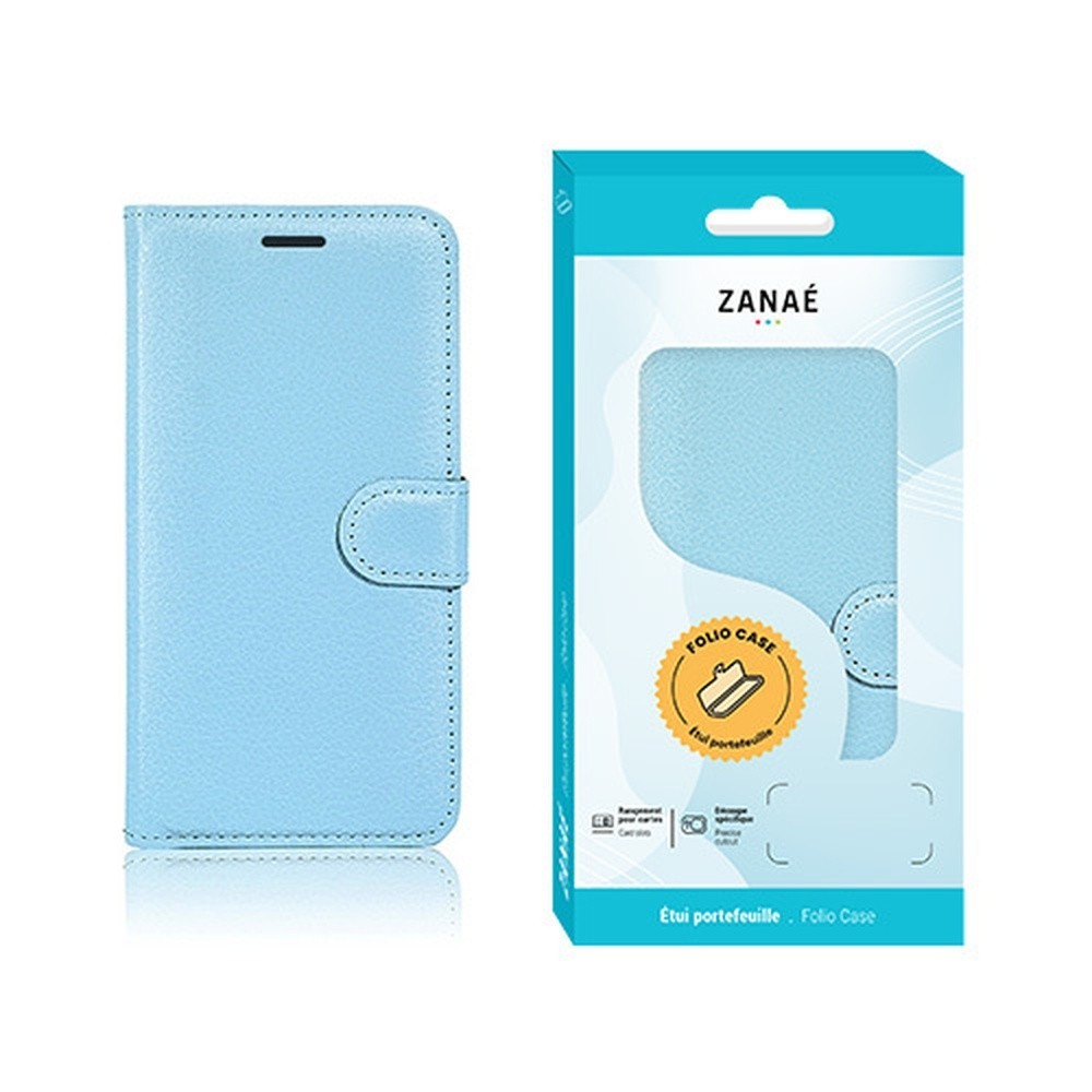 Etui portefeuille bleu clair pour Xiaomi Redmi 9C/10A