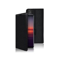 Vue de l'étui portefeuille Zanae noir pour Sony Xperia 5 II