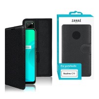 Etui portefeuille Zanae noir pour Realme C11