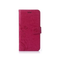 Étui portefeuille Flower pour Huawei P Smart 2021 Fushia