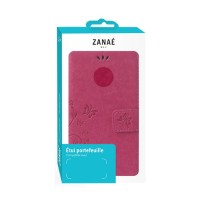 Étui portefeuille Flower pour Huawei P Smart 2021 Fushia