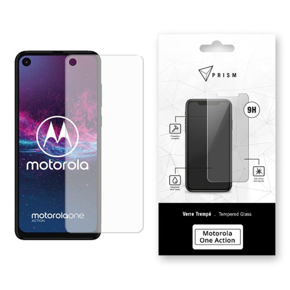 Verre trempé transparent pour Motorola One Action