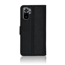 Etui portefeuille noir pour Redmi Note 10 et Poco M5s