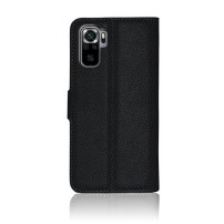 Etui portefeuille noir pour Redmi Note 10 et Poco M5s
