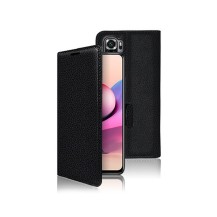 Etui portefeuille noir pour Redmi Note 10 et Poco M5s