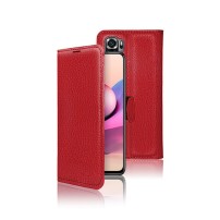 Etui Portefeuille Zanae Rouge pour Redmi Note 10 et Poco M5s