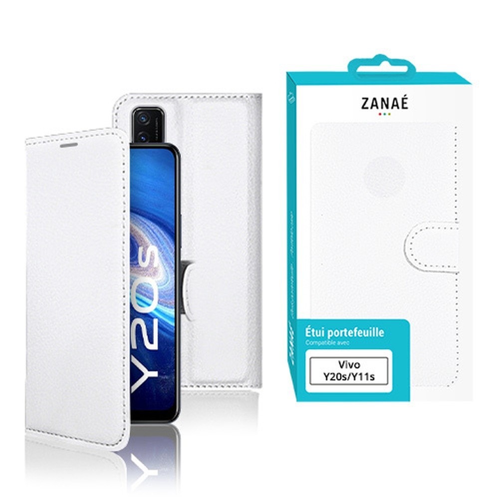 Etui Portefeuille Zanae blanc pour Vivo Y11s